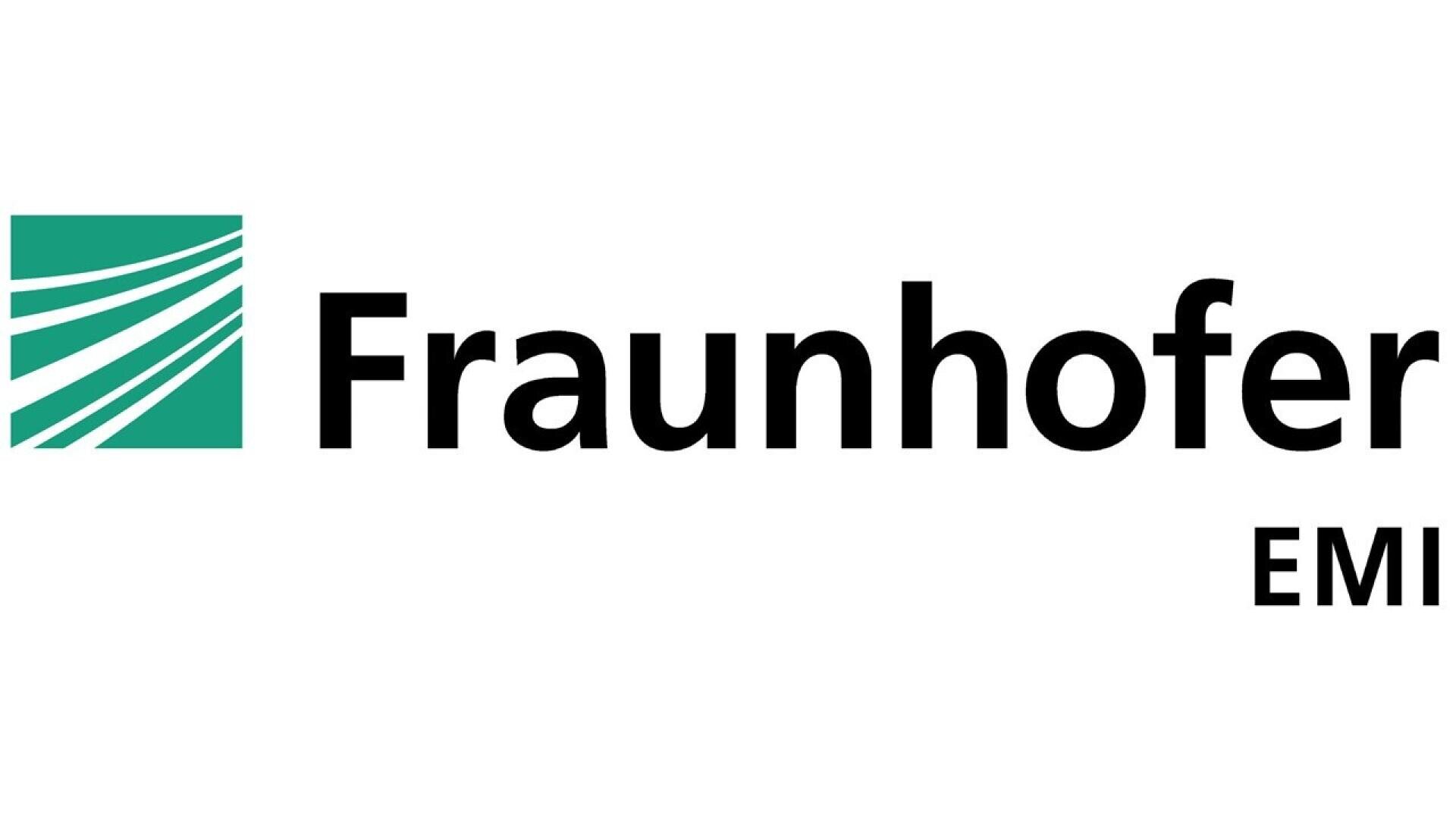 The image shows the Fraunhofer EMI logo with a green geometric icon on the left and the words Fraunhofer EMI in bold black text on a white background.