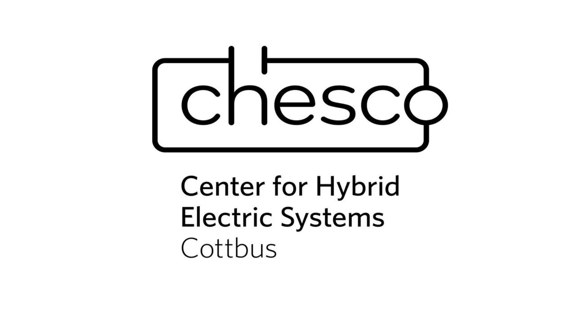 The logo reads chesco inside a rectangular outline, with Center for Hybrid Electric Systems Cottbus written below it in bold and regular black text on a white background.