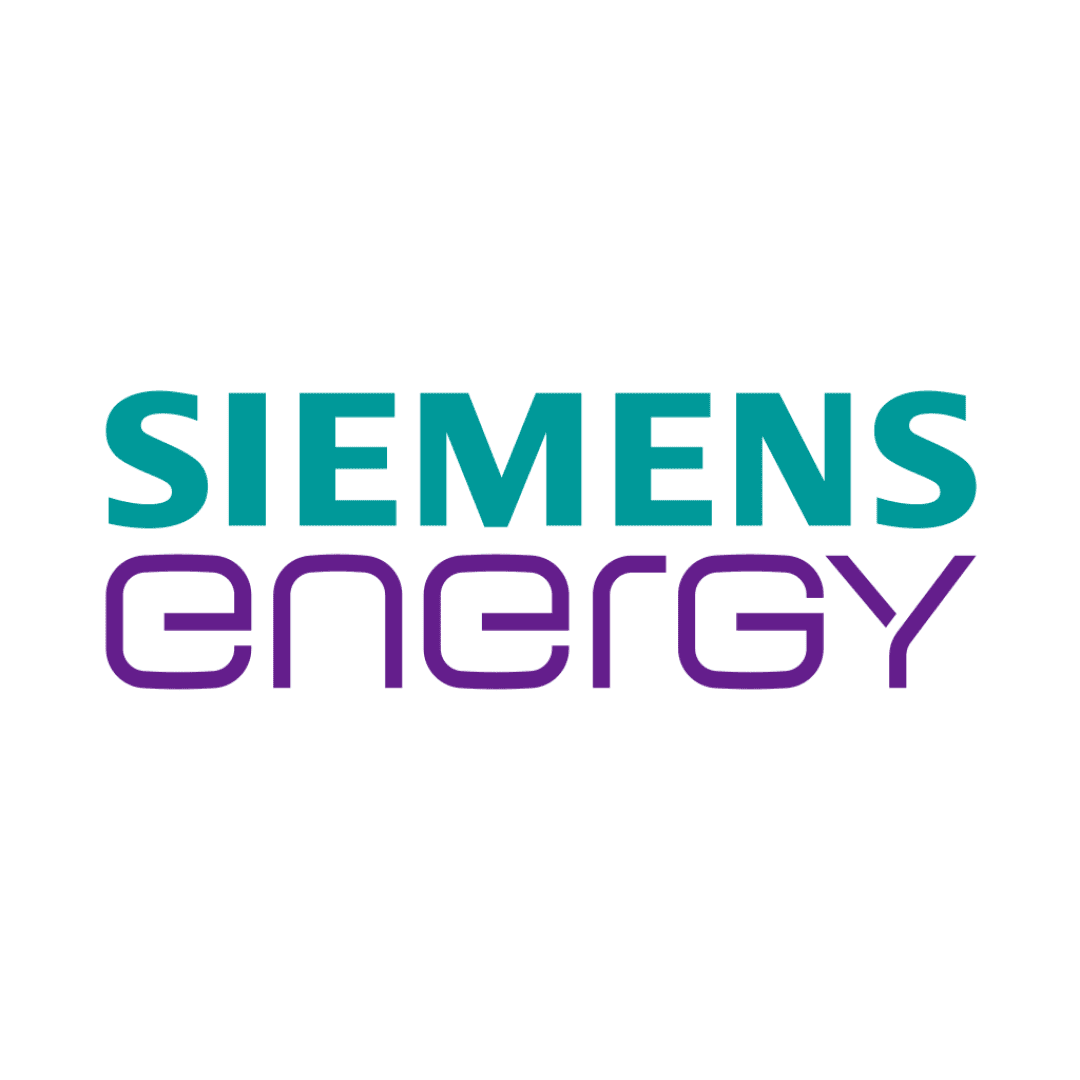 The Siemens Energy logo, featuring “SIEMENS” in teal uppercase letters above “energy” in lowercase purple letters, on a white background.